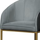 Ver imagem 4 de Poltrona Banqueta Decorativa Estofada Mia Veludo Base Metal Dourada - Estopar Poltrona Mia Veludo Pr