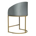 Ver imagem 3 de Poltrona Banqueta Decorativa Estofada Mia Veludo Base Metal Dourada - Estopar Poltrona Mia Veludo Pr