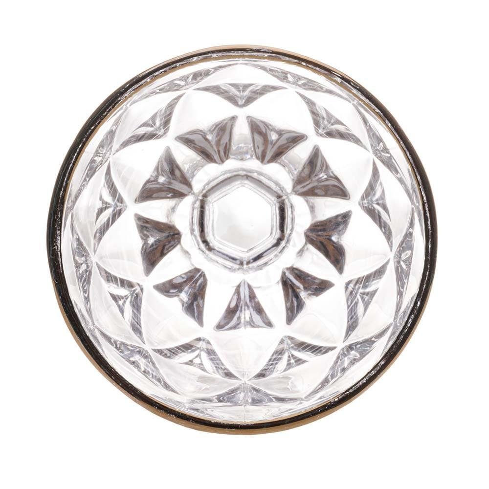 Taça de Vidro Diamond Transparente Fio de Ouro 325ml 1 Peça - Lyor - 3