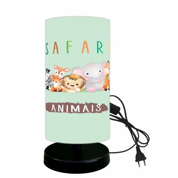 Abajur Luminaria Unique-safari Coroa Liso Verde