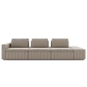 Ver imagem 5 de Sofá Ilha e Puff Sala Living 365cm Siesta M22 Veludo Bege - Mpozenato