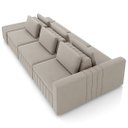 Ver imagem 7 de Sofá Ilha e Puff Sala Living 365cm Siesta M22 Veludo Bege - Mpozenato