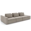 Ver imagem 1 de Sofá Ilha e Puff Sala Living 365cm Siesta M22 Veludo Bege - Mpozenato