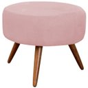 Ver imagem 1 de Puff Redondo Suede Rosê Pés Palito