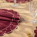 Ver imagem 5 de Kit 6 Jogos Americanos Bordado Simples com Guardanapos - Poá Bordo