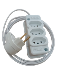 Extensão Eletrica 2,40 Metros Br 3 Tomadas 10a Fio 1,5 Cod.627l Sfl3tc - 2