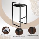 Ver imagem 4 de Kit 3 Banqueta Metal Alta Moderno Bistrô Balcão Cozinha Área Gourmet Couro Sintético