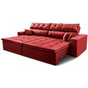 Ver imagem 2 de Sofá Retrátil e Reclinável 2,32m Luxos Cama Inbox Velusoft Vermelho