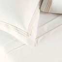 Ver imagem 2 de Jogo Cama Lençol Trivio Casal 400 Fios Bordado Fronhas Aba Americana 4 Peças Palha