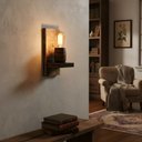 Ver imagem 3 de Arandela Luminária de Madeira Maciça - Modelo Barril - Rústica Colonial