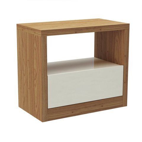 Mesa de Cabeceira 1 Gaveta Tw140 Freijó Off White Dalla Costa