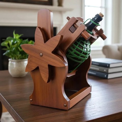 Suporte para Garrafão de Vinho em Madeira Maciça - Serve Fácil