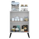 Ver imagem 6 de Aparador Buffet 2 Portas Retrô Veneza Multimóveis V3609 Branco/Preto