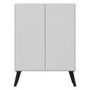 Ver imagem 7 de Aparador Buffet 2 Portas Retrô Veneza Multimóveis V3609 Branco/Preto