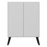 Aparador Buffet 2 Portas Retrô Veneza Multimóveis V3609 Branco/Preto - 7