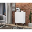 Ver mais imagens de Aparador Buffet 2 Portas Retrô Veneza Multimóveis V3609 Branco/Preto