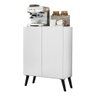 Aparador Buffet 2 Portas Retrô Veneza Multimóveis V3609 Branco/Preto - 2