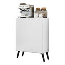 Ver imagem 1 de Aparador Buffet 2 Portas Retrô Veneza Multimóveis V3609 Branco/Preto