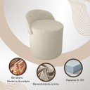 Ver imagem 4 de Kit 2 Puff Linho Redondo Encosto Orgânico Quarto Sala Closet:bege