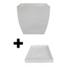 Kit Vaso Planta + Prato 30x30 Moderno Trapézio Polietileno BGPLASTICOS V8 AREIA 001 - 5