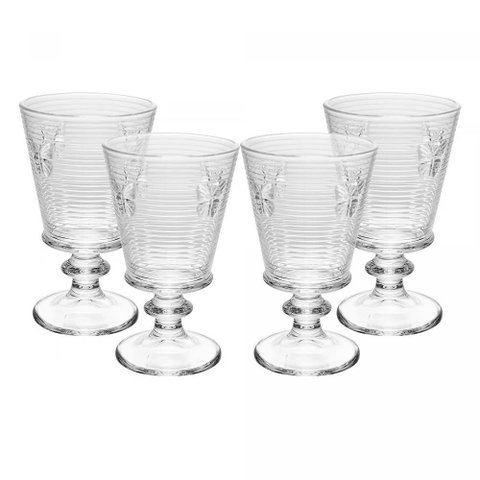 Conjunto 4 Taças de Água Lines Butterfly 350ml Vidro - Wolff