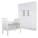 Ver imagem 1 de Quarto Infantil Roupeiro Livia e Berço Nanda Branco Brilho - Phoenix Baby/Carolina Móveis