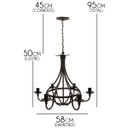 Ver imagem 2 de Luminária Envelhecida de Teto para Decoração de Sala de Jantar Rustica - Verniz