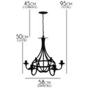 Ver imagem 2 de Luminária Envelhecida de Teto para Decoração de Sala de Jantar Rustica - Preto