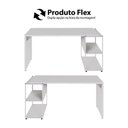Ver imagem 2 de Escrivaninha com Estante Baixa 3 Prateleiras Escritório 150cm Cinza F5 Office