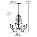 Ver imagem 2 de Lustre Rustico Trançado Espiral para Decoração Sala Moderna Grande - Verniz