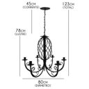 Ver imagem 2 de Lustre Rustico Trançado Espiral para Decoração Sala Moderna Grande - Preto