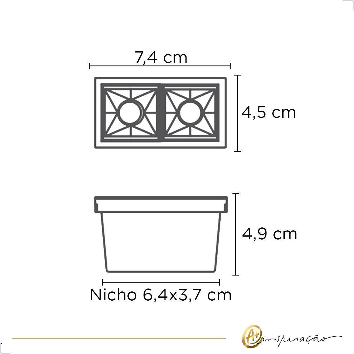 Spot Embutir Led Picco Quadrado Duplo 4w Bivolt Opus 2700k - 5