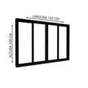 Ver imagem 2 de Janela de Alumínio de Correr 2 Folhas Móveis e 2 Folhas Fixas 100x150cm Lucasa Ideale Preto