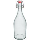 Ver imagem 1 de Garrafa de Vidro 1L Transparente 29x9x9cm Água Suco Geladeira Bebidas Tampa Mesa