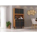 Ver imagem 3 de Armário para Cozinha Kit Pop Plus 4 Portas 2 Gavetas Cinamomo Preto Catedral Fosco - Zanzini