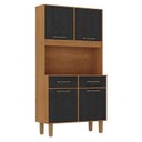 Ver imagem 1 de Armário para Cozinha Kit Pop Plus 4 Portas 2 Gavetas Cinamomo Preto Catedral Fosco - Zanzini