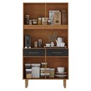 Ver imagem 2 de Armário para Cozinha Kit Pop Plus 4 Portas 2 Gavetas Cinamomo Preto Catedral Fosco - Zanzini