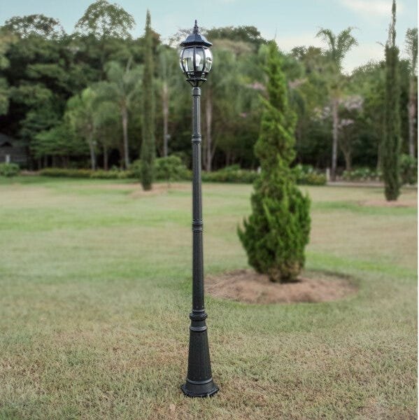 Poste Colonial para Jardim Preto para 1 lâmpada e-27 ST454