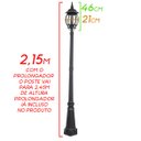 Ver imagem 2 de Poste Colonial para Jardim Preto para 1 lâmpada e-27 ST454