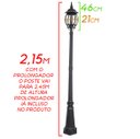 Ver imagem 2 de Poste Colonial para Jardim Preto para 1 lâmpada e-27 ST454