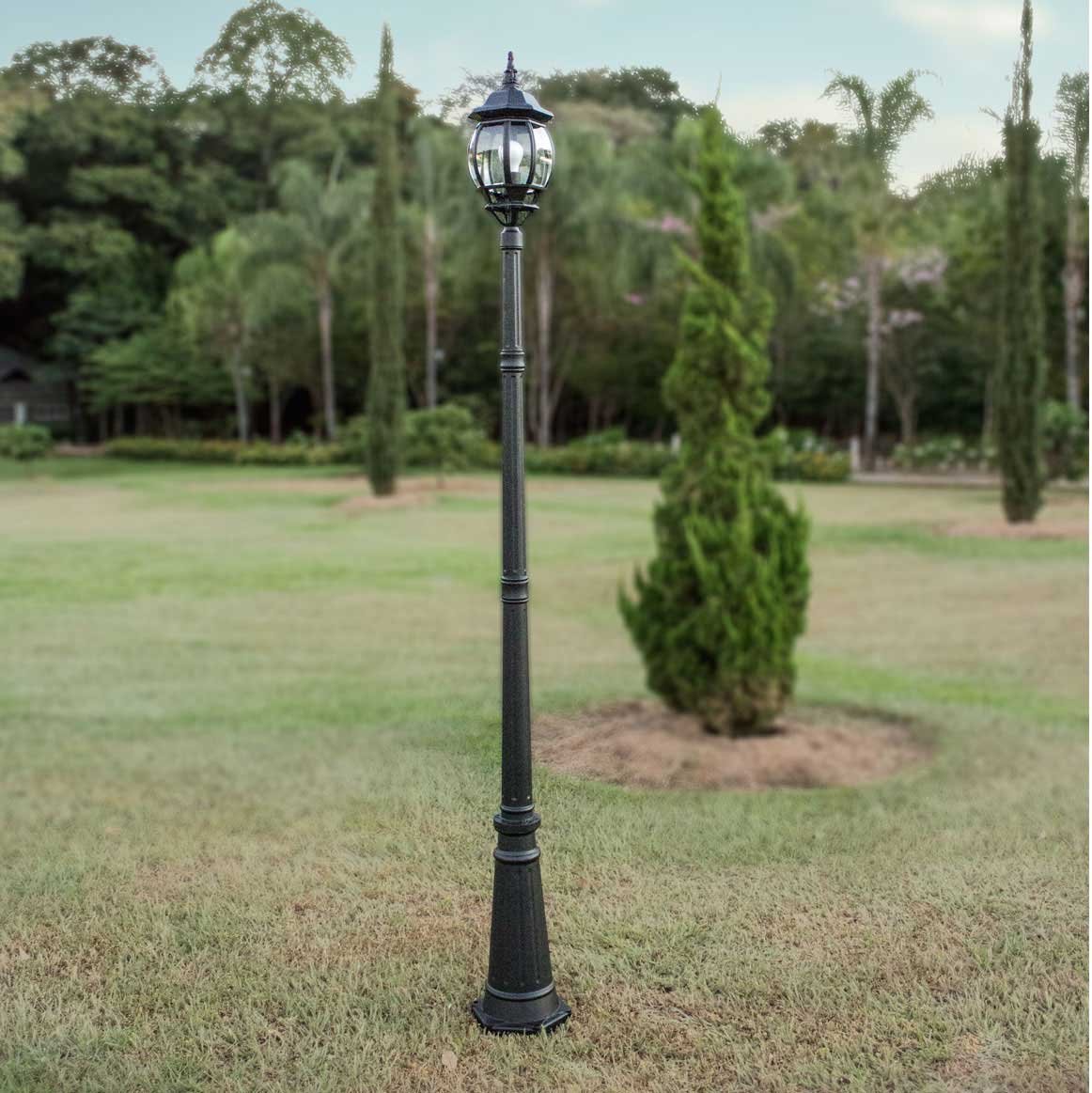 Poste Colonial para Jardim Preto para 1 lâmpada e-27 ST454 - 3