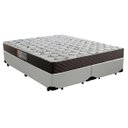 Ver imagem 1 de Cama Box Queen Colchão Mola Bonnel Belos Sonhos + Box Sintético 60x158x198:Cinza