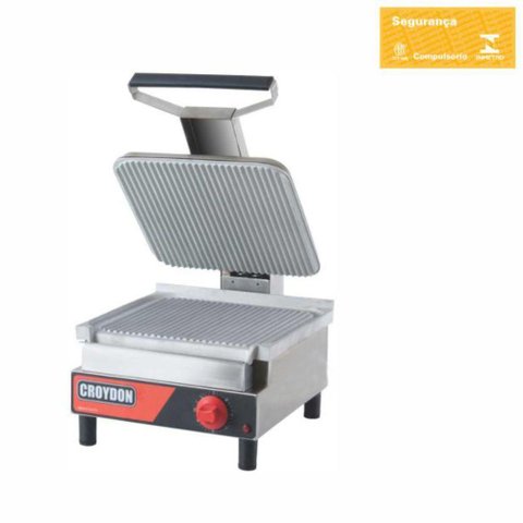 Sanduicheira Elétrica Simples Estriada Sase Croydon Chapa para Lanche Sase 220v