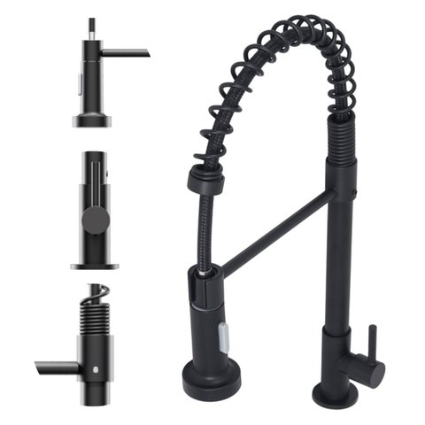 Torneira Gourmet Preta de Bancada Cozinha Água Fria