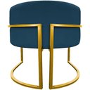 Ver imagem 3 de Poltrona Decorativa Recepção Luna Suede Cores Base de Ferro Dourada - Azul-marinho, Suede