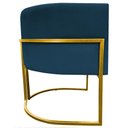 Ver mais imagens de Poltrona Decorativa Recepção Luna Suede Cores Base de Ferro Dourada - Azul-marinho, Suede