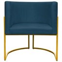 Ver imagem 6 de Poltrona Decorativa Recepção Luna Suede Cores Base de Ferro Dourada - Azul-marinho, Suede