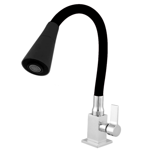 Torneira Cozinha Mesa Quadrada 4169 Gourmet Preta C-65