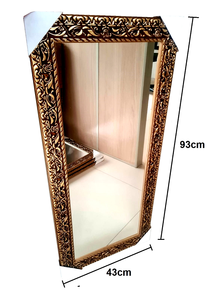 Espelho Grande Barato 43cm x 93cm Moldura Retangular Luxo
