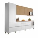 Ver imagem 4 de Cozinha Modulada 7 Peças 9 Portas 8 Gavetas Ripado Nichos Forno e Micro Ondas Rainha 100 Mdf